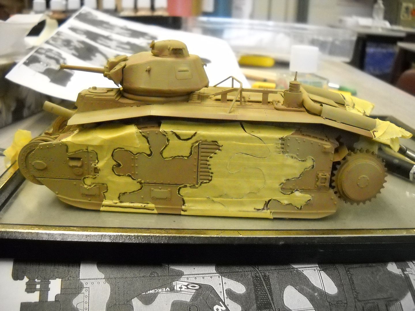 Lost In The Warp: B1 Bis Historical Build Part 3 - Painting Camo WIth Masks